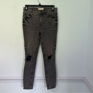 Free People Dark Gray Ripped Jeans Size 26